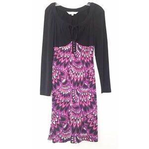 TRINA TURK LOS ANGELES Sz 4 Black Multi Geo Dress